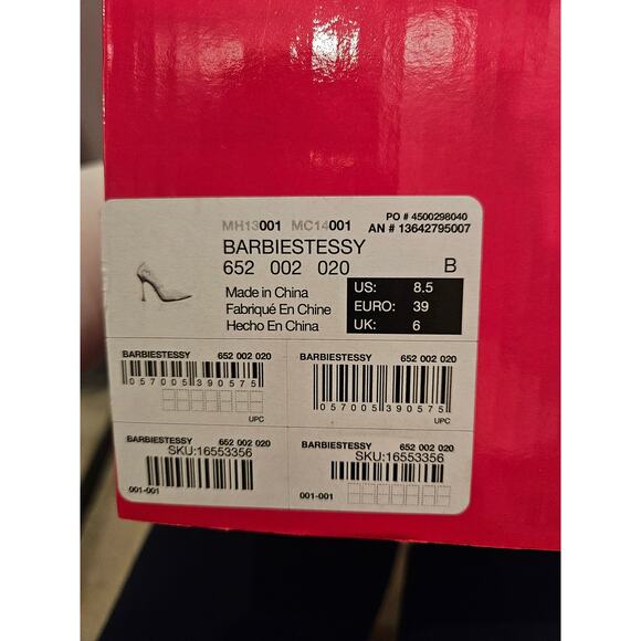 Barbie x ALDO Barbies Tessy Pink Heels Size 8.5 Transparent Rhinestone glitter - Picture 6 of 6